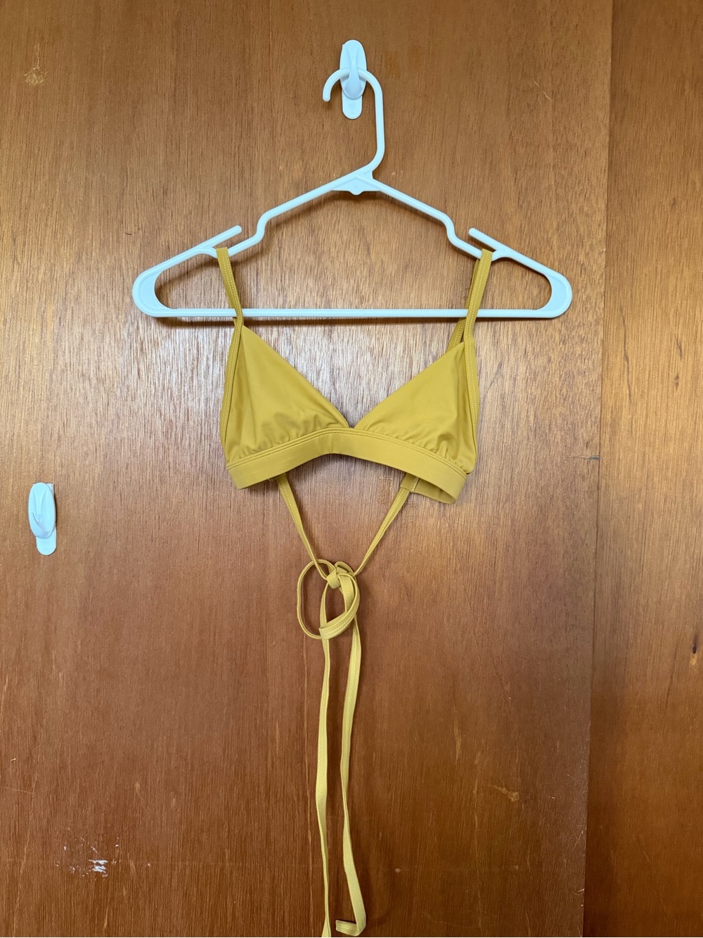 Kulani Kinis Mustard Triangle Bikini Top with Tie Back